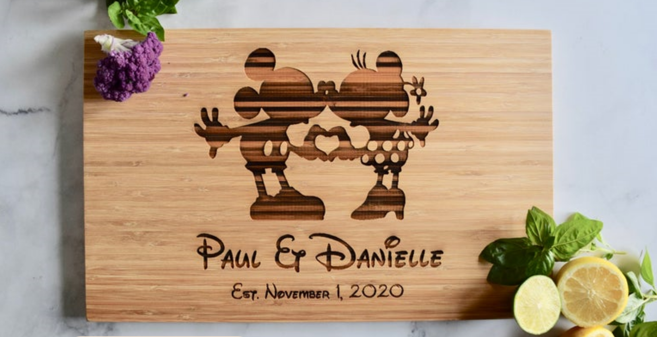 Mickey & Minnie Personalized Cutting Board