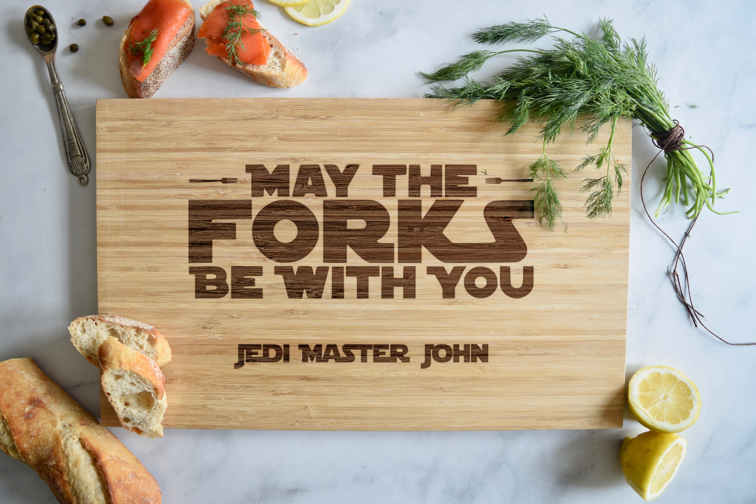 May the Forks Be With You - Personalized Cutting Board