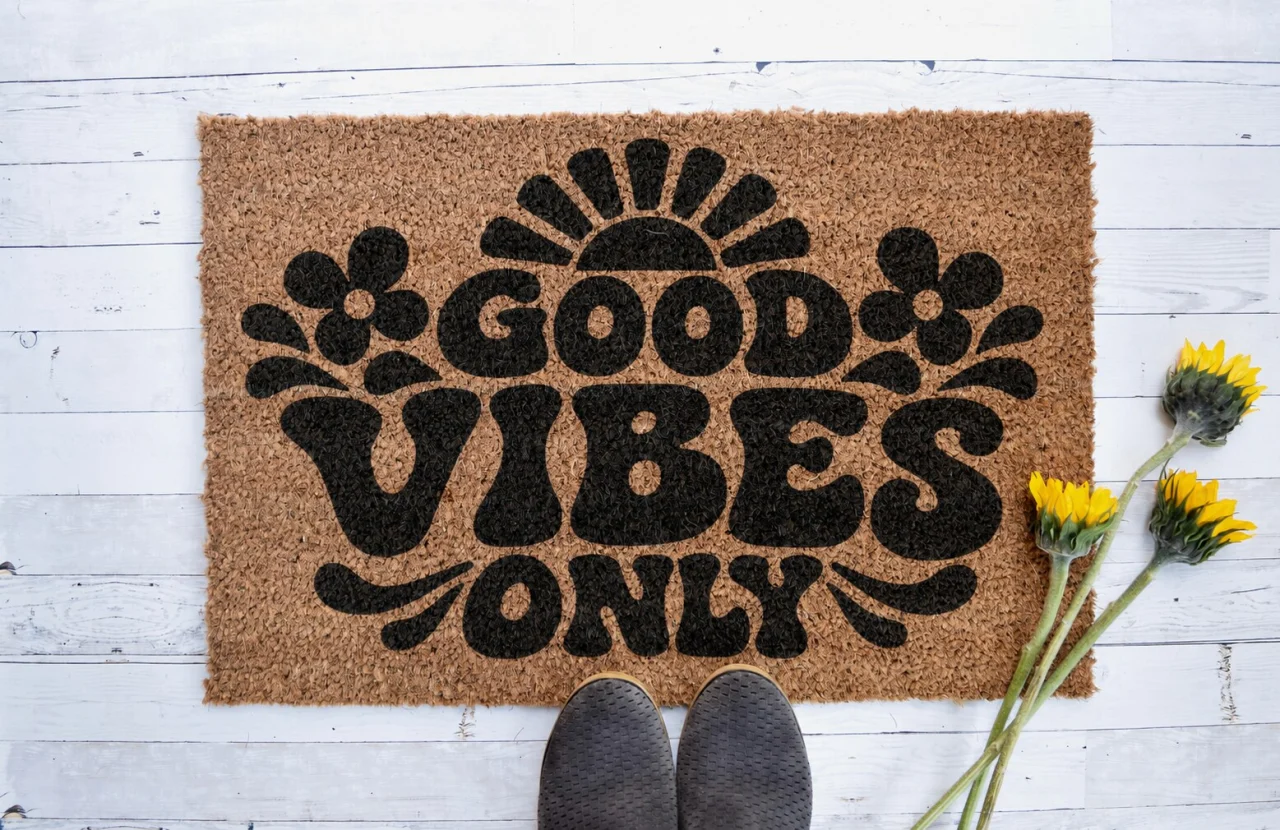 Good Vibes Only – Floral Doormat