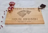 Dinner Is Coming – Stark – Personalized Cutting Board - Image 3